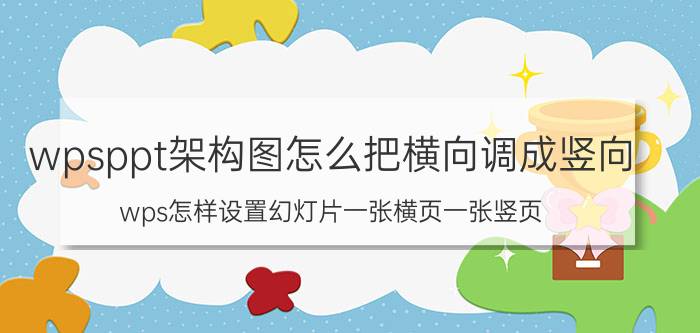 wpsppt架构图怎么把横向调成竖向 wps怎样设置幻灯片一张横页一张竖页？